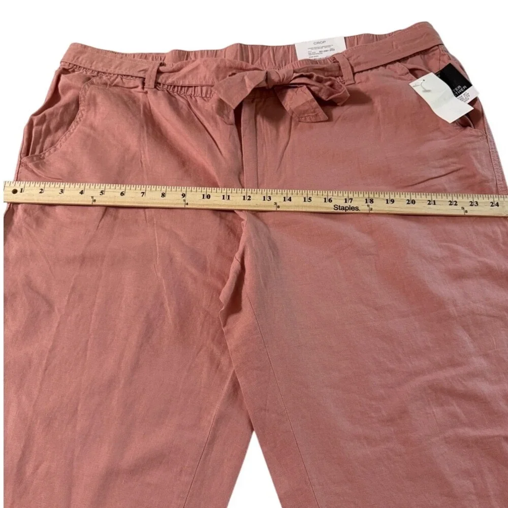 Liz‎ Claiborne Dusty Coral Tie-Waist Chino Capris women's size XXL